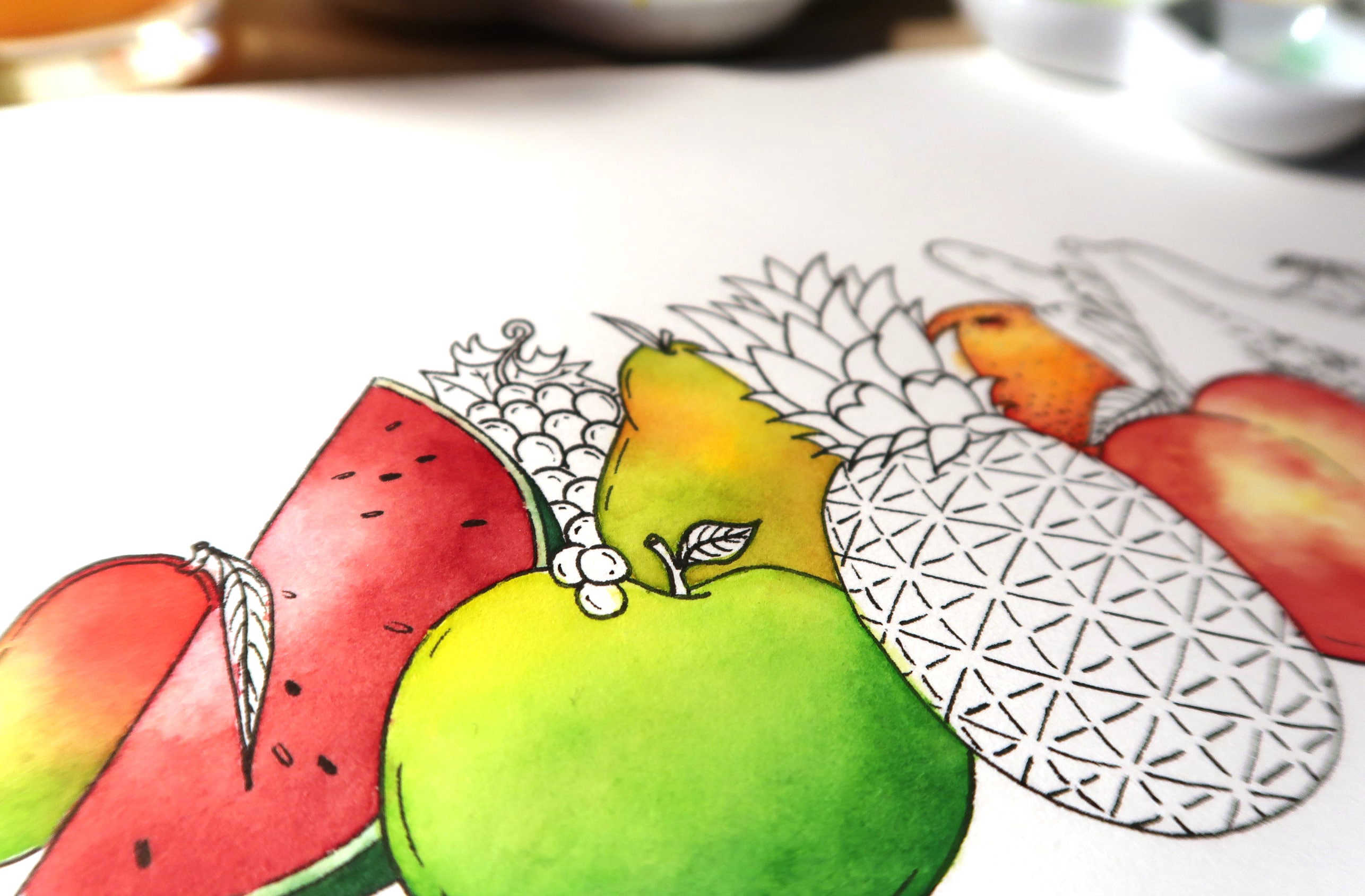 comment dessiner colorier fruits